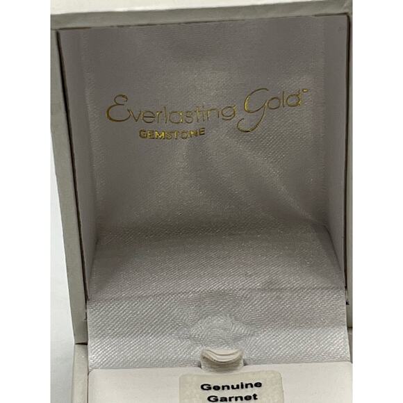 Everlasting Gold 10k Red Garnet 5mm Prong Set Round Solitaire Earrings New - Picture 2 of 6